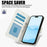 SY-003 For iPhone 15 Plus / 14 Plus Case PU Leather Stand View Phone Wallet Cover with Hand Strap - White - 5
