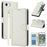 SY-003 For iPhone 17e / 16e Case PU Leather Stand View Phone Wallet Cover with Hand Strap - White - 1
