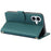 SY-003 For iPhone 16 Case PU Leather Stand View Phone Wallet Cover with Hand Strap - Green - 4