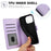 SY-003 For iPhone 16 Pro Max Case PU Leather Stand View Phone Wallet Cover with Hand Strap - Purple - 6