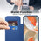 For Google Pixel 9 Pro XL Magnetic Case Rhombus PU Leather Phone Cover - Sapphire - 4