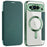 For Google Pixel 9 Pro XL Magnetic Case RFID Blocking Leather Phone Cover - Blackish Green - 1