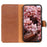 KHAZNEH For iPhone 17e / 16e Wallet Case Cowhide Texture Leather Flip Phone Cover - Brown - 2