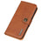 KHAZNEH For iPhone 17e / 16e Wallet Case Cowhide Texture Leather Flip Phone Cover - Brown - 6