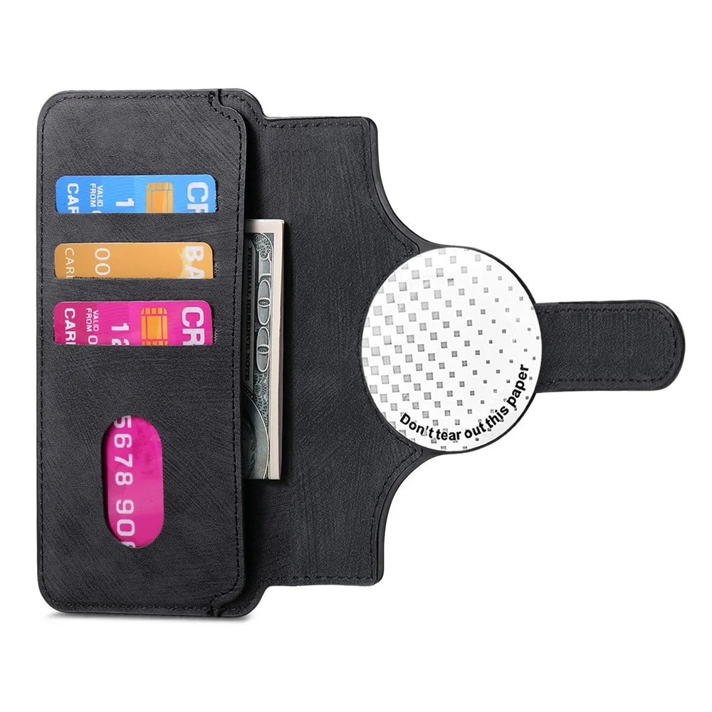 CASENEO MW-03S Magnetic Detachable Phone Cover for 6.1 inch Phone Retro Leather Wallet Stand - Black - 2