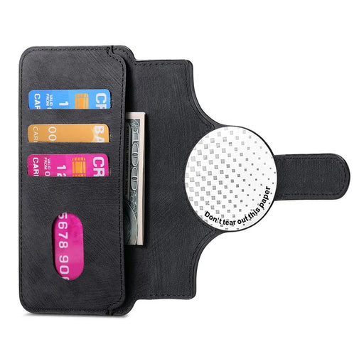 CASENEO MW-03S Magnetic Detachable Phone Cover for 6.4 inch Phone Retro Leather Wallet Stand - Black - 2