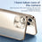 For iPhone 16 Pro Metal Clear Case Safety Lock Matte Anti-Fingerprint Back Cover - Gold - 2