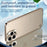 For iPhone 16 Pro Metal Clear Case Safety Lock Matte Anti-Fingerprint Back Cover - Gold - 3