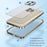 For iPhone 16 Pro Metal Clear Case Safety Lock Matte Anti-Fingerprint Back Cover - Gold - 4