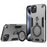 For iPhone 15 Plus Case Rotatable Kickstand PC+TPU Drop Protection Phone Cover - Silver - 1