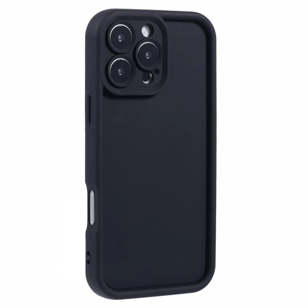 For iPhone 16 Pro Case Grooved Design TPU Anti-Slip Phone Cover - Black - 1