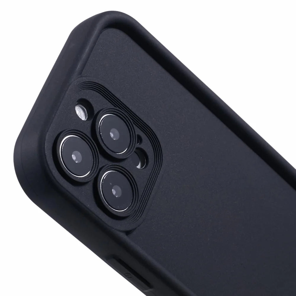 For iPhone 16 Pro Case Grooved Design TPU Anti-Slip Phone Cover - Black - 6