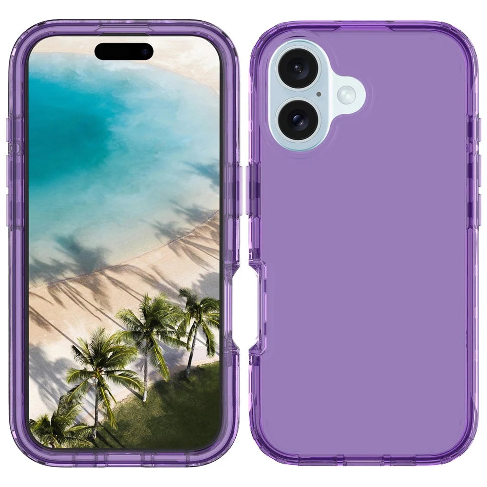 For iPhone 16 Plus Case Shockproof TPU+PC Hybrid Phone Cover - Purple - 2
