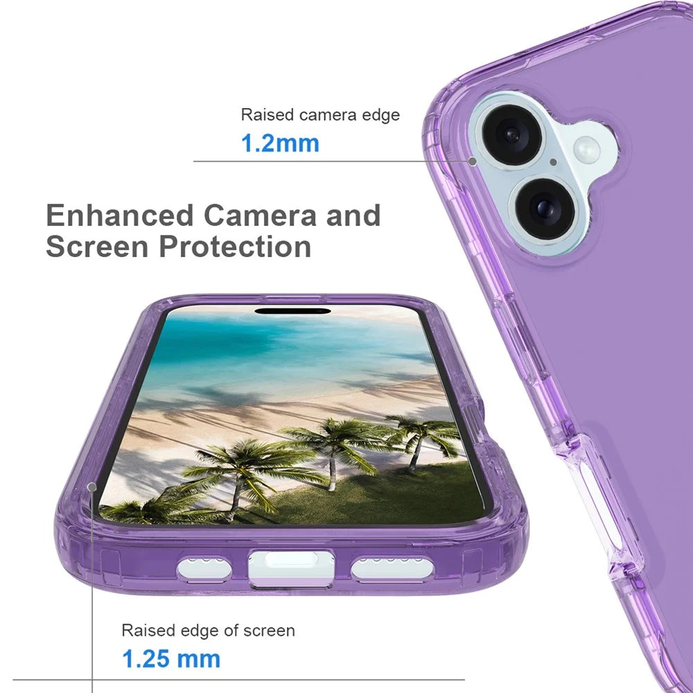 For iPhone 16 Plus Case Shockproof TPU+PC Hybrid Phone Cover - Purple - 4