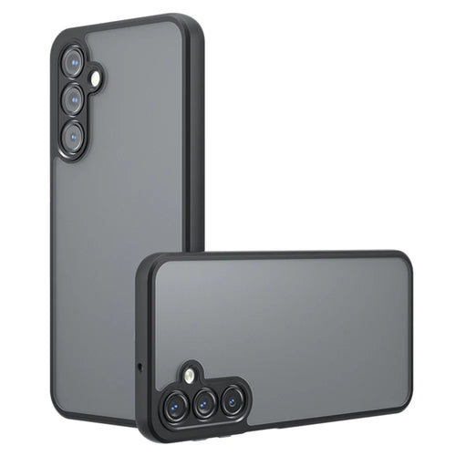 For Samsung Galaxy A16 5G / A16 4G Case Skin-Touch TPU + PC Matte Phone Back Cover, Transparent Black - 1
