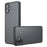 For Samsung Galaxy A06 4G Case Skin-Touch TPU + PC Matte Phone Back Cover, Transparent Black - 1