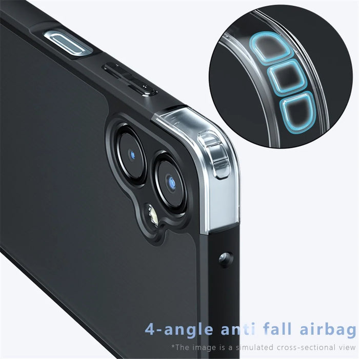 For Samsung Galaxy A06 4G Case Skin-Touch TPU + PC Matte Phone Back Cover, Transparent Black - 4