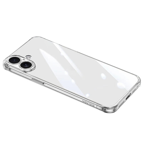 SULADA For iPhone 16 Clear Case TPU +Tempered Glass Shockproof Phone Case - Transparent - 1