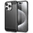 For iPhone 16 Pro Max Case Carbon Fiber Texture TPU Brushed Phone Cover - Black - 1