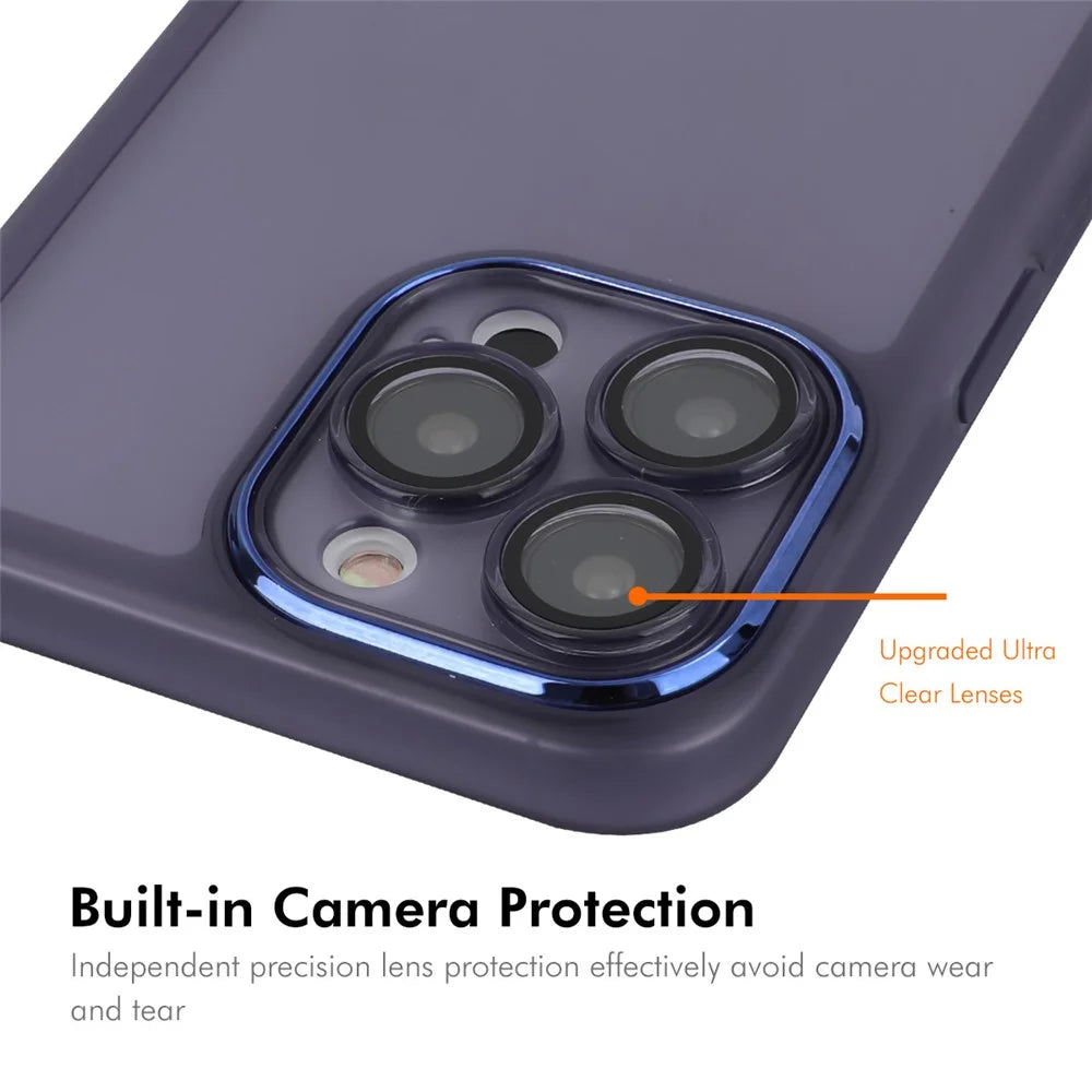 ENKAY HAT PRINCE For iPhone 14 Pro Max Case Matte TPU Phone Cover with Lens Film - Purple - 4
