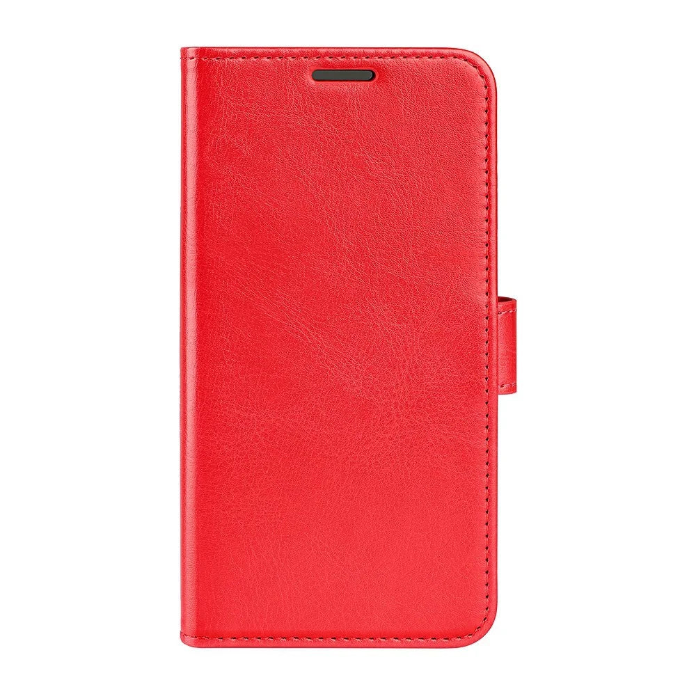 For Realme 13+ 5G (Global) / 13 Pro 5G (China) Wallet Case Crazy Horse Texture Stand Leather Phone Cover - Red - 7