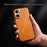 For iPhone 16 Case Calf Texture PU Leather Hard PC Protective Phone Cover - Orange - 5