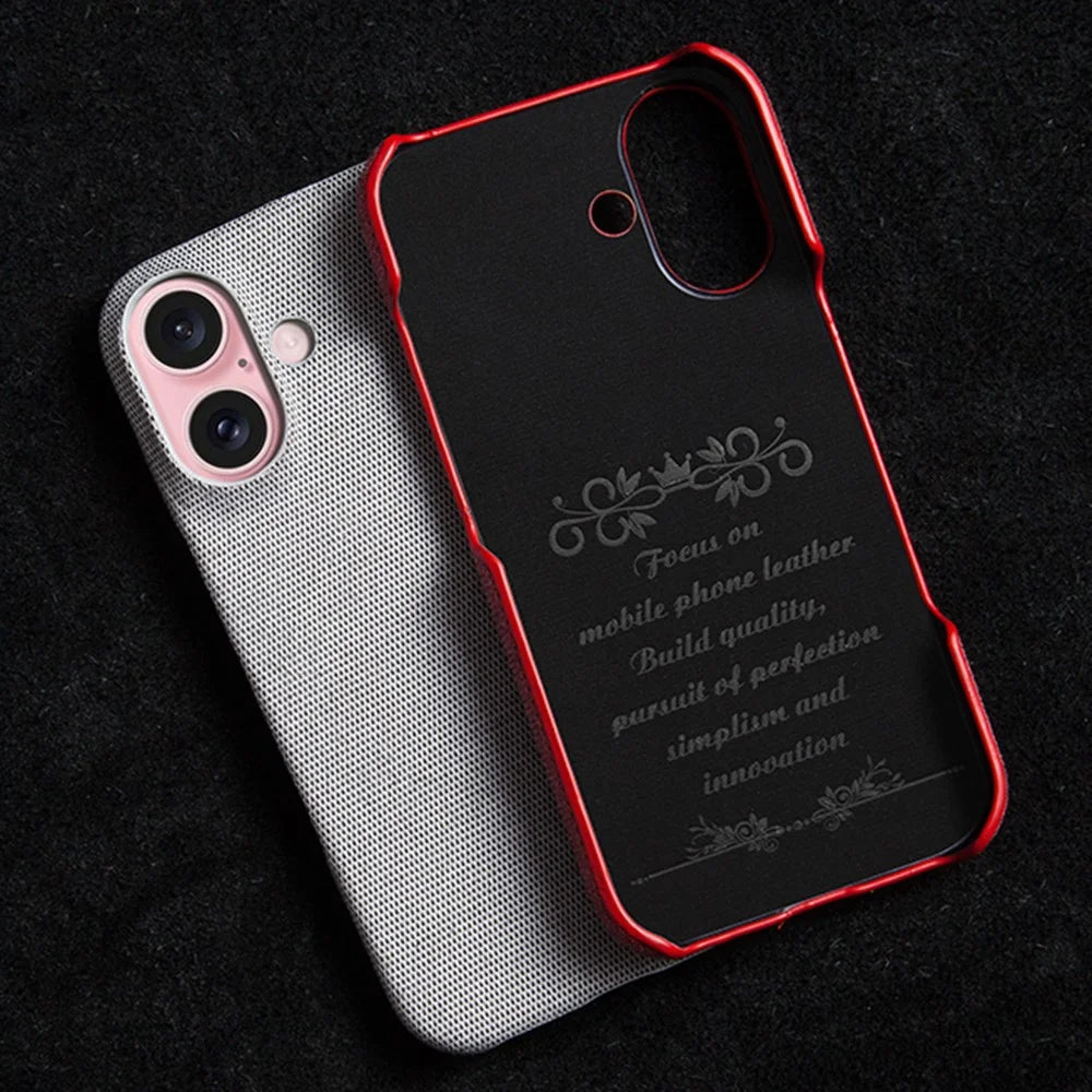For iPhone 16 Case Cloth Texture Anti-Scratch Protective PC Phone Cover - Light Grey - 3