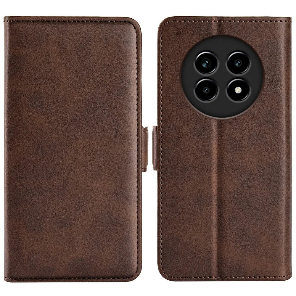 For Realme 13 Pro 5G (Global) / 13 Pro+ 5G (Global) Stand Case Calf Texture Leather Wallet Phone Cover - Brown - 1