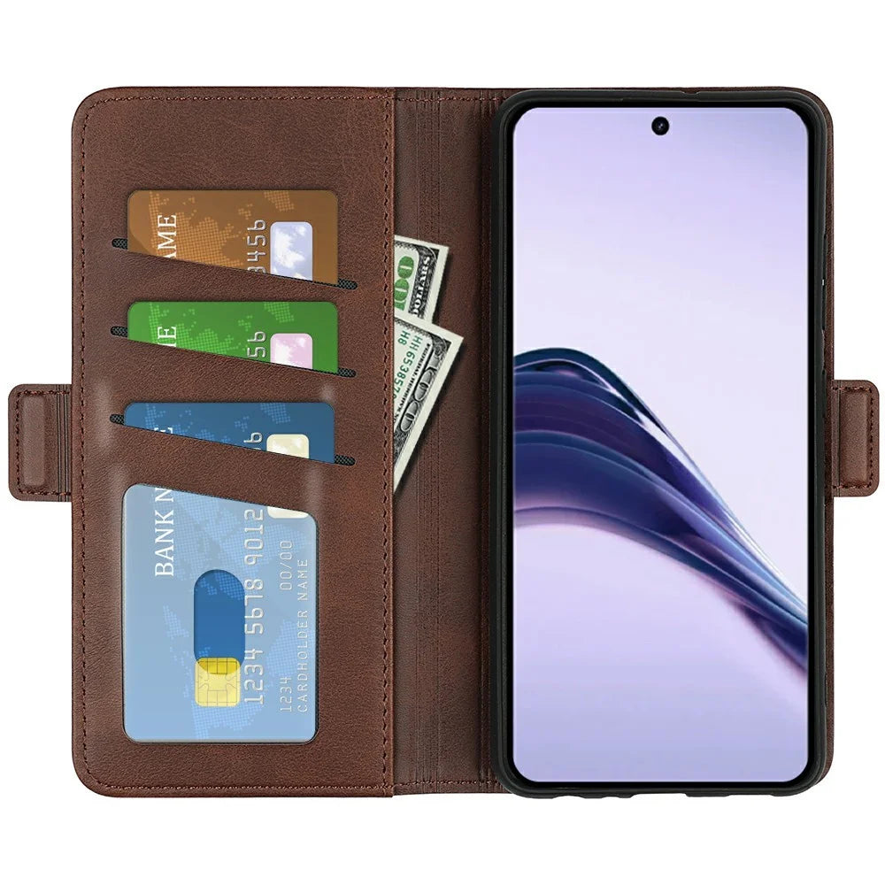 For Realme 13 Pro 5G (Global) / 13 Pro+ 5G (Global) Stand Case Calf Texture Leather Wallet Phone Cover - Brown - 2