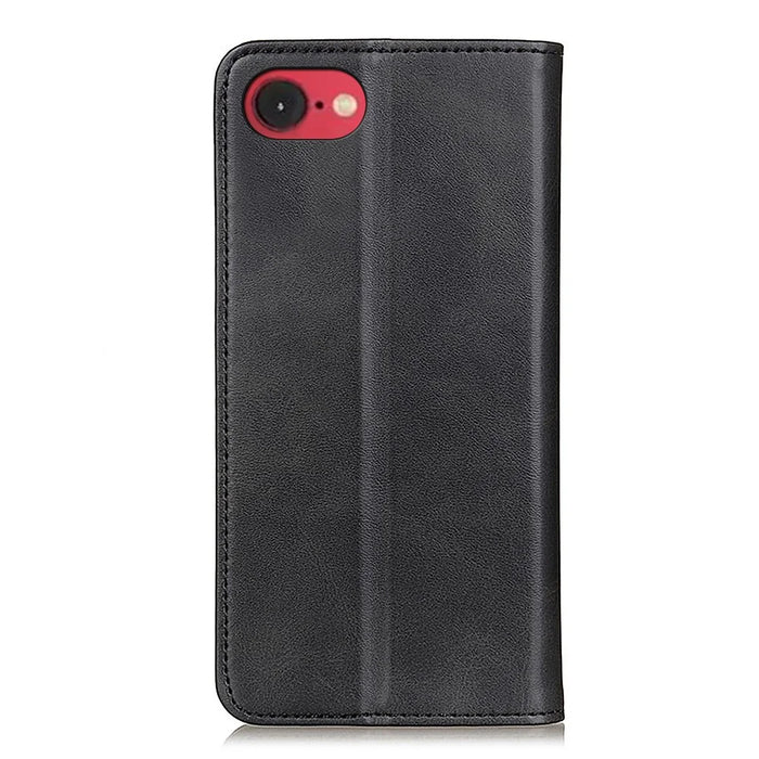 For iPhone 17e / 16e Case Split Leather Flip Wallet Phone Cover - Black - 7
