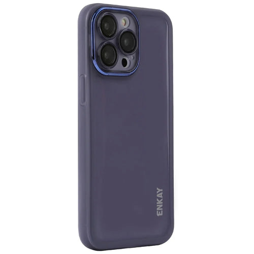 ENKAY HAT PRINCE For iPhone 15 Pro Case Matte TPU Phone Cover with Lens Film - Purple - 1