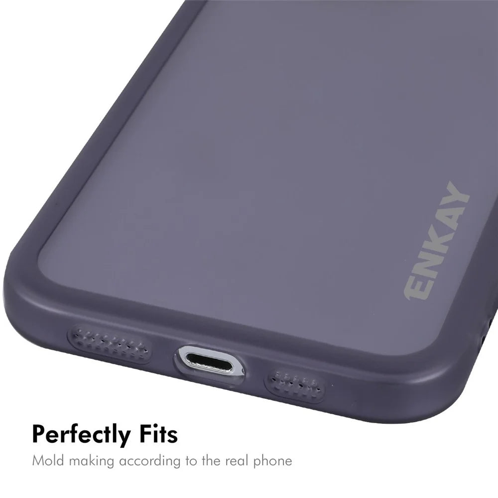 ENKAY HAT PRINCE For iPhone 15 Pro Case Matte TPU Phone Cover with Lens Film - Purple - 5