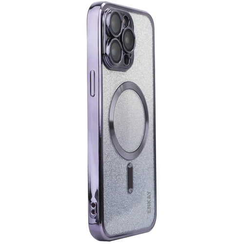 ENAKY HAT PRINCE For iPhone 16 Pro Magnetic Case Glitter TPU Phone Back Cover with Lens Film - Purple - 1