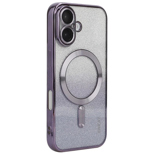 ENAKY HAT PRINCE For iPhone 16 Plus Magnetic Case Glitter TPU Phone Back Cover with Lens Film - Purple - 1