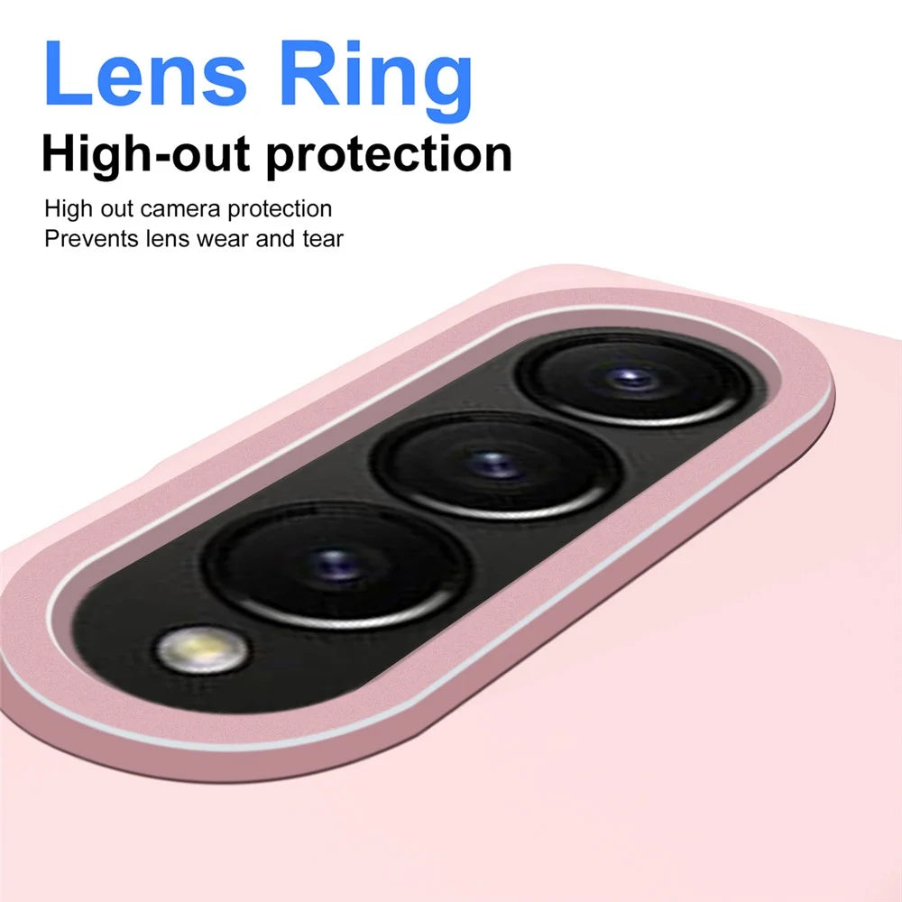 For Samsung Galaxy Z Fold4 5G Case Hard PC Phone Cover with Stylus - Pink - 4