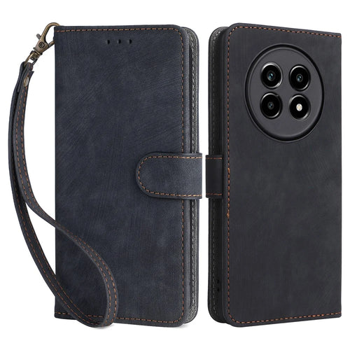 For Realme 14 Pro Lite 5G / 13 Pro 5G (Global) / 13 Pro+ 5G (Global) Wallet Case RFID Blocking PU Leather Cover Stand View - Black - 1