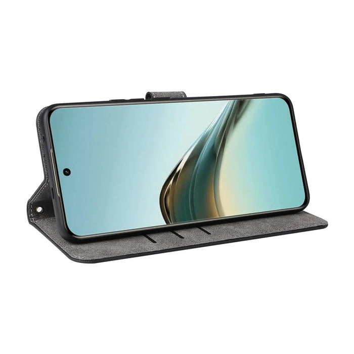 For Realme 14 Pro Lite 5G / 13 Pro 5G (Global) / 13 Pro+ 5G (Global) Wallet Case RFID Blocking PU Leather Cover Stand View - Black - 3