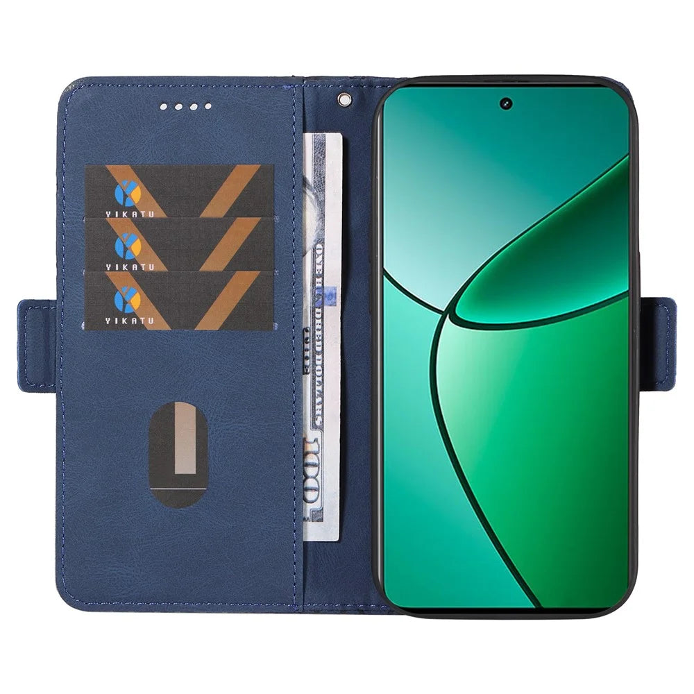 For Realme Narzo 70 5G / Narzo 70 Pro 5G / P1 5G / 12 4G / 12+ 5G Case Rhombus PU Leather Flip Wallet Phone Cover - Blue - 2