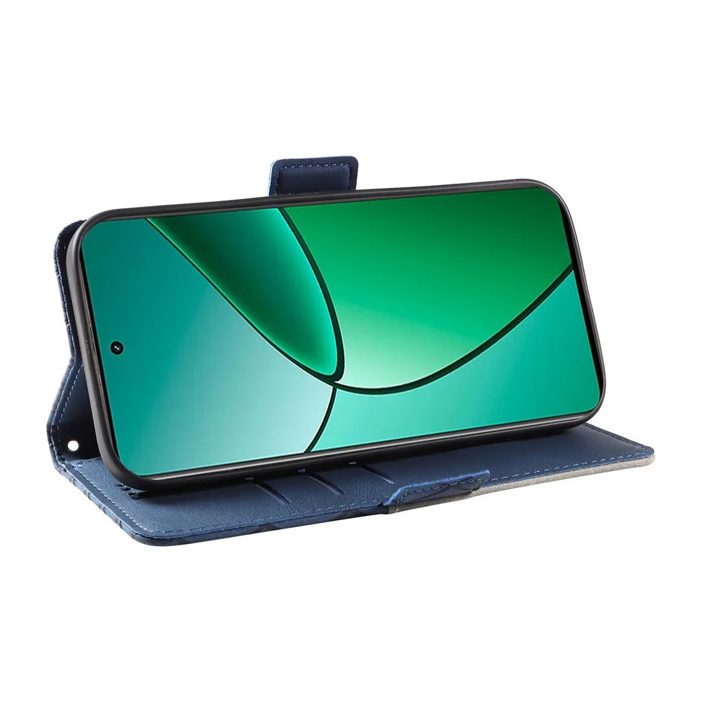 For Realme Narzo 70 5G / Narzo 70 Pro 5G / P1 5G / 12 4G / 12+ 5G Case Rhombus PU Leather Flip Wallet Phone Cover - Blue - 3