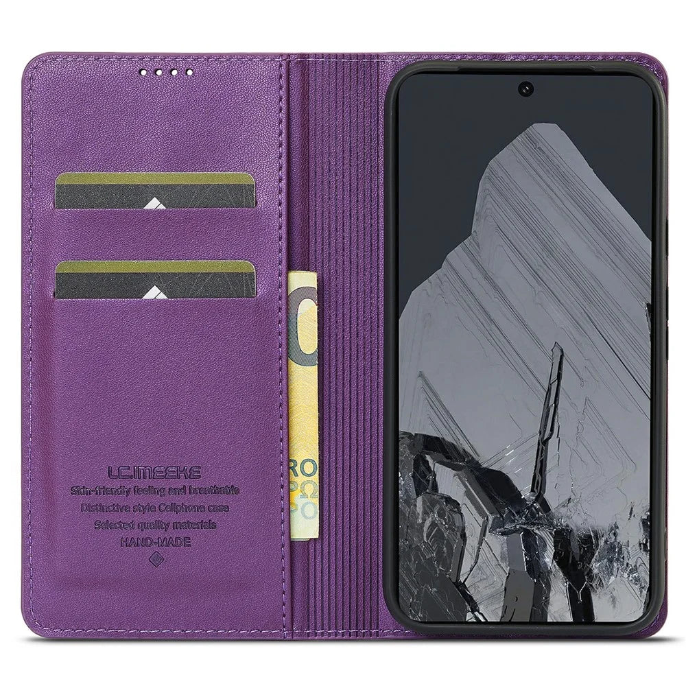 LC.IMEEKE L1 Series for Google Pixel 8 Pro Case PU Leather Wallet Stand Protective Phone Cover - Purple - 2