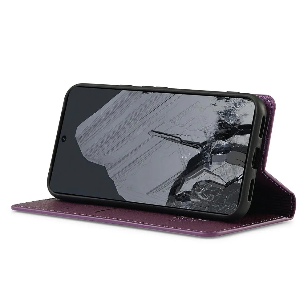 LC.IMEEKE L1 Series for Google Pixel 8 Pro Case PU Leather Wallet Stand Protective Phone Cover - Purple - 3