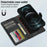 LC.IMEEKE L2 Series for iPhone 14 / 13 Case PU Leather Wallet Detachable Magnetic Phone Cover - Black - 2