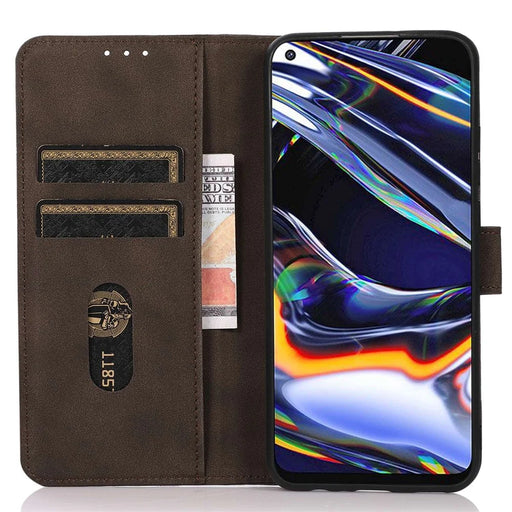 KHAZNEH Anti-drop Phone Wallet Case for Sony Xperia 5 IV 5G, PU Leather Magnetic Clasp Protective Phone Cover - Brown - 2
