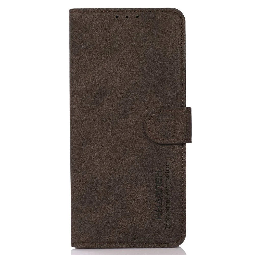 KHAZNEH Anti-drop Phone Wallet Case for Sony Xperia 5 IV 5G, PU Leather Magnetic Clasp Protective Phone Cover - Brown - 7