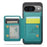 JEEHOOD J05 For Google Pixel 9 / Pixel 9 Pro Case Leather Mobile Cover with Detachable Magnetic Card Bag - Cyan - 2