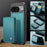 JEEHOOD J05 For Google Pixel 9 / Pixel 9 Pro Case Leather Mobile Cover with Detachable Magnetic Card Bag - Cyan - 6