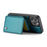 JEEHOOD J05 For iPhone 16 Pro Case Leather Mobile Cover with Detachable Magnetic Card Bag - Cyan - 3