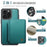 JEEHOOD J05 For iPhone 16 Pro Case Leather Mobile Cover with Detachable Magnetic Card Bag - Cyan - 4