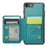 JEEHOOD J05 For iPhone SE (2022) / SE (2020) / 8 / 7 / 6s / 6 Case Leather Mobile Cover with Detachable Magnetic Card Bag - Cyan - 2