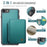 JEEHOOD J05 For iPhone SE (2022) / SE (2020) / 8 / 7 / 6s / 6 Case Leather Mobile Cover with Detachable Magnetic Card Bag - Cyan - 5